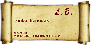 Lenko Benedek névjegykártya